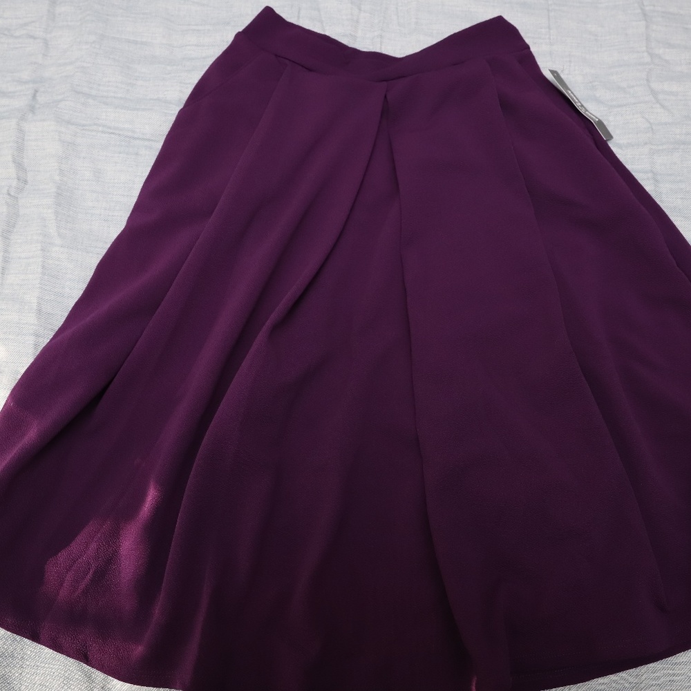 BNWT Purple Pleated Agnes and Dora Midi Skirt